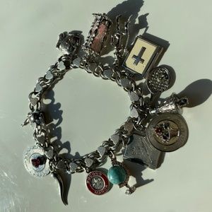 Charm loaded vintage charm bracelet